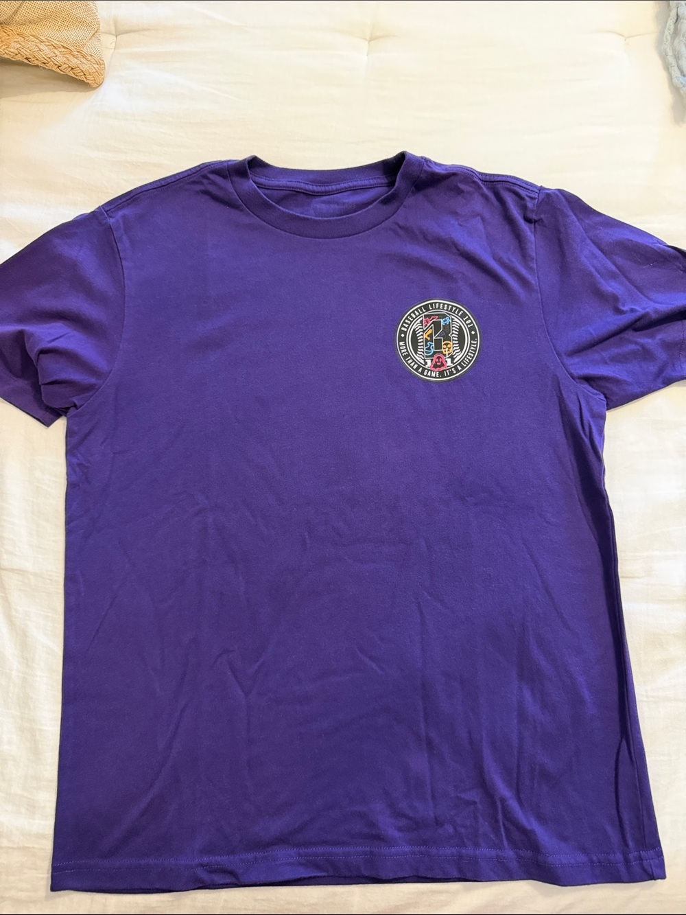Kids Purple Short Sleeve Crew Tee with Chest Emblem — Spooky collection